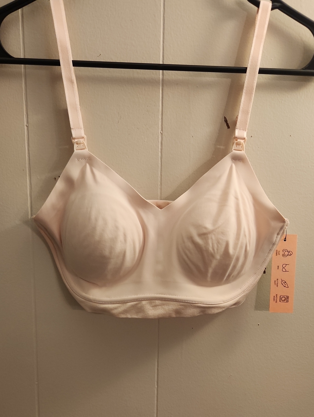 SET OF TWO (2) Motherhood Light Pink Seamless Nursing Bra with Clip Straps - Picture 2 of 3
